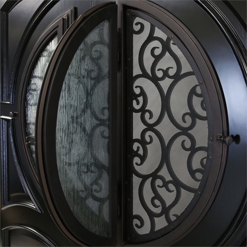 KaMic Polyurethane Swing Exterior Door with Right-Hand Double Inward in Espresso