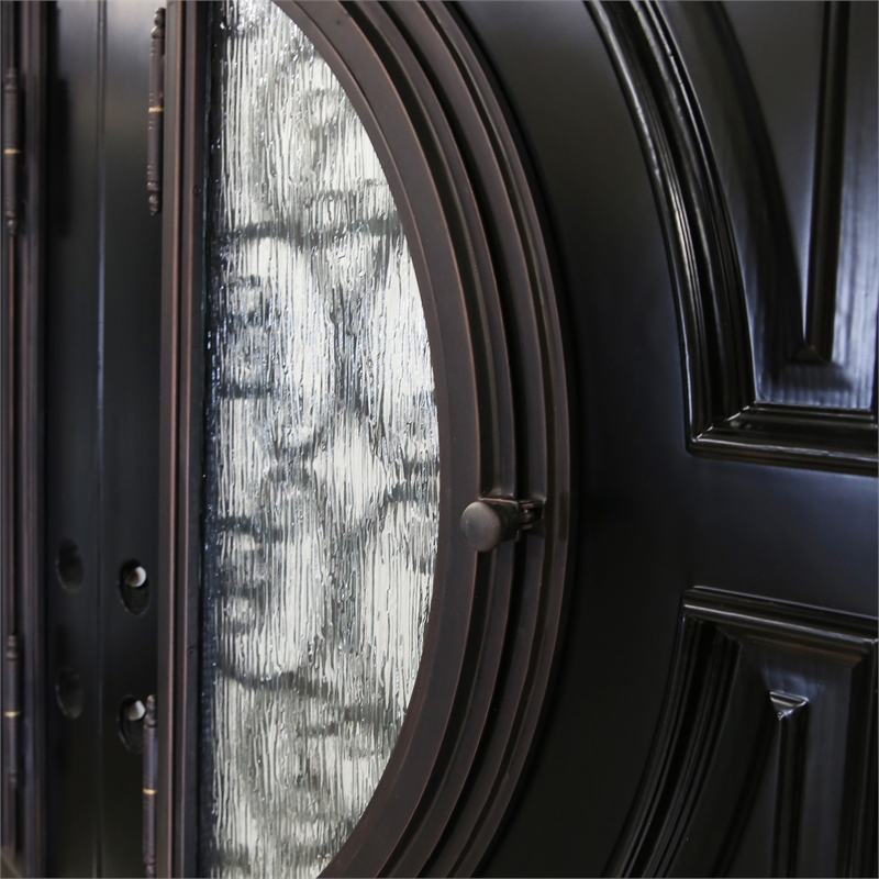 KaMic Polyurethane Swing Exterior Door with Right-Hand Double Inward in Espresso