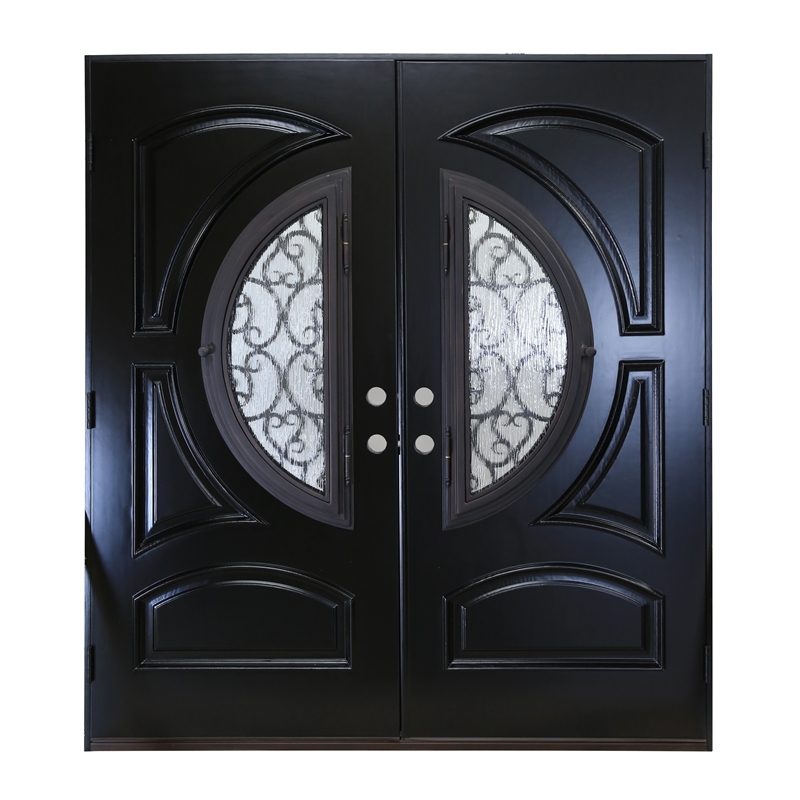 KaMic Polyurethane Swing Exterior Door with Right-Hand Double Inward in Espresso