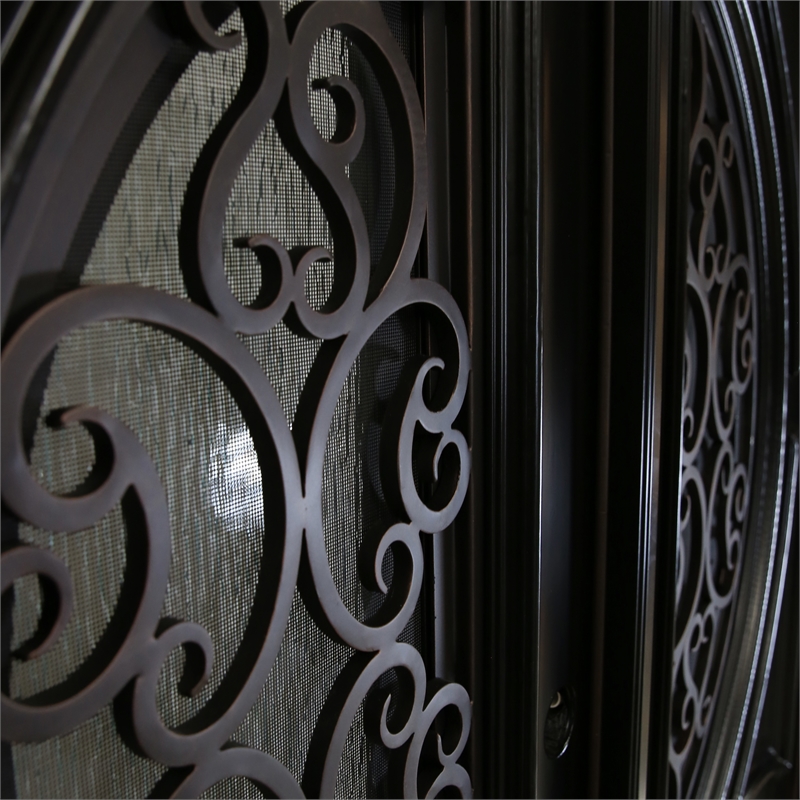 KaMic Polyurethane Swing Exterior Door with Right-Hand Double Inward in Espresso