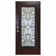 KaMic Polyurethane Swing Door with Left-Hand Single Inward in Dark Walnut