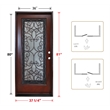KaMic Polyurethane Swing Door with Left-Hand Single Inward in Dark Walnut