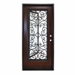 KaMic Polyurethane Swing Door with Left-Hand Single Inward in Dark Walnut