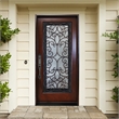 KaMic Polyurethane Swing Door with Right-Hand Single Inward in Dark Walnut