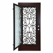 KaMic Polyurethane Swing Door with Right-Hand Single Inward in Dark Walnut