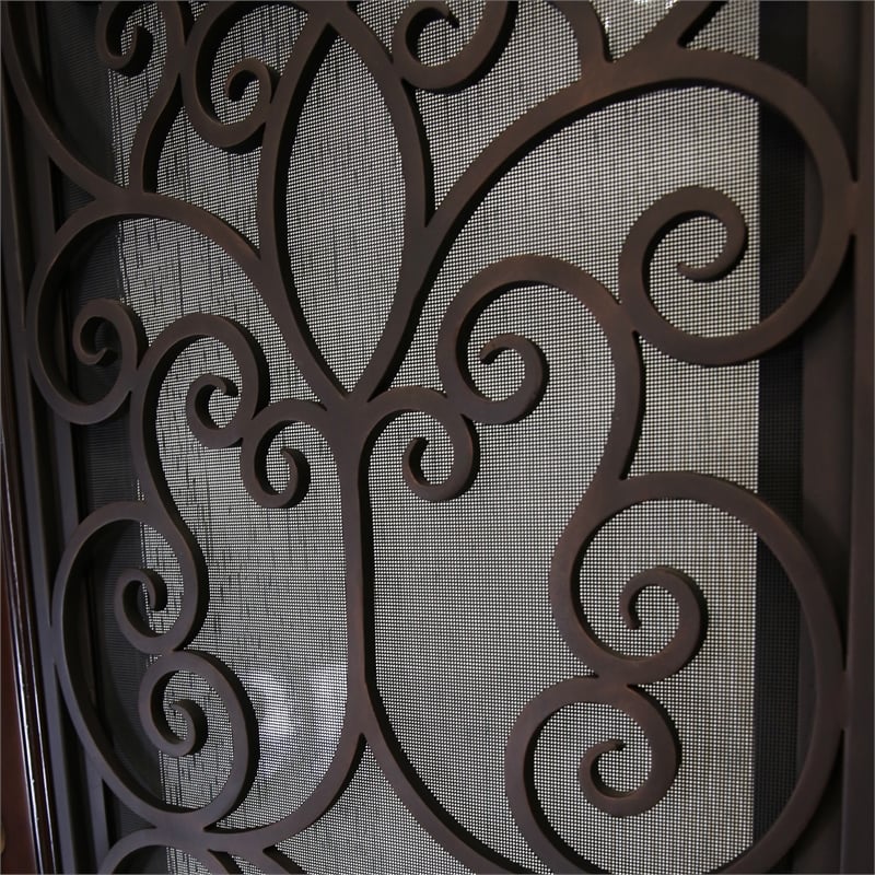 KaMic Polyurethane Swing Door with Right-Hand Single Inward in Dark Walnut