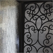 KaMic Polyurethane Swing Door with Right-Hand Single Inward in Dark Walnut