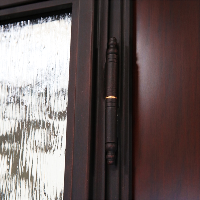 KaMic Polyurethane Swing Door with Right-Hand Double Inward in Dark Walnut