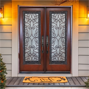 KaMic Polyurethane Swing Door with Right-Hand Double Inward in Dark Walnut