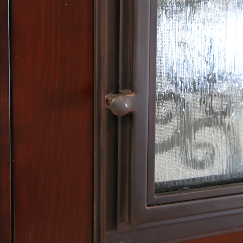 KaMic Polyurethane Swing Door with Left-Hand Double Inward in Dark Walnut