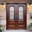 KaMic Polyurethane Swing Door with Right-Hand Double Inward in Dark Walnut