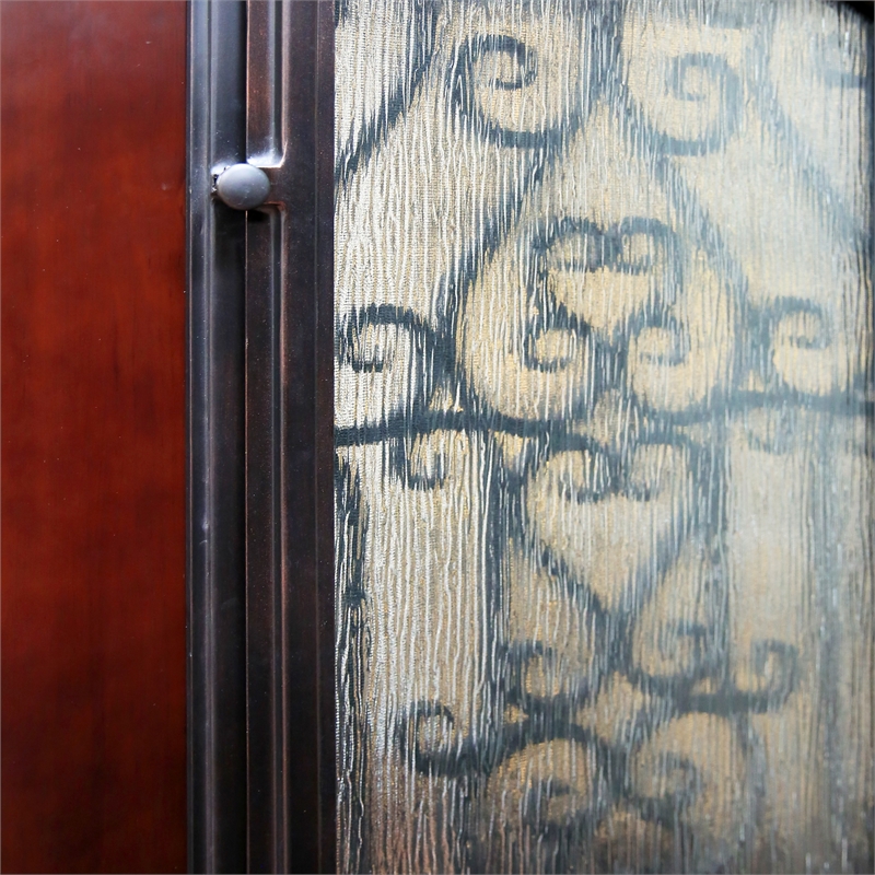 KaMic Polyurethane Swing Door with Right-Hand Double Inward in Dark Walnut