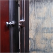 KaMic Polyurethane Swing Door with Right-Hand Double Inward in Dark Walnut
