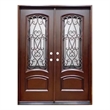 KaMic Polyurethane Swing Door with Right-Hand Double Inward in Dark Walnut
