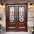 KaMic Polyurethane Swing Door with Left-Hand Double Inward in Dark Walnut