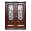 KaMic Polyurethane Swing Door with Left-Hand Double Inward in Dark Walnut