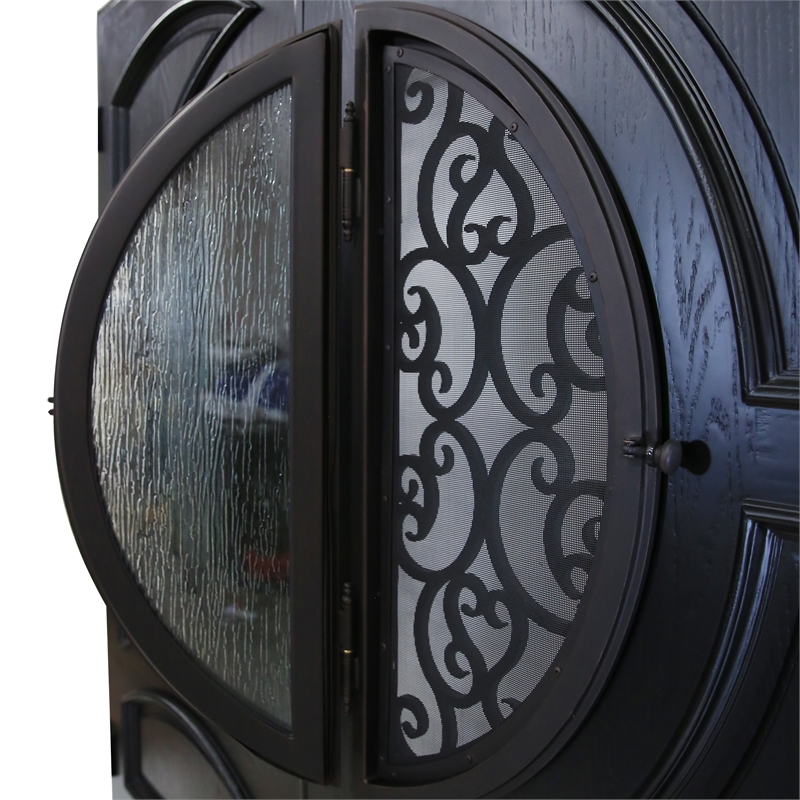KaMic Polyurethane Swing Exterior Door with Right-Hand Double Inward in Espresso