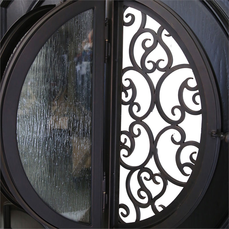 KaMic Polyurethane Swing Exterior Door with Right-Hand Double Inward in Espresso