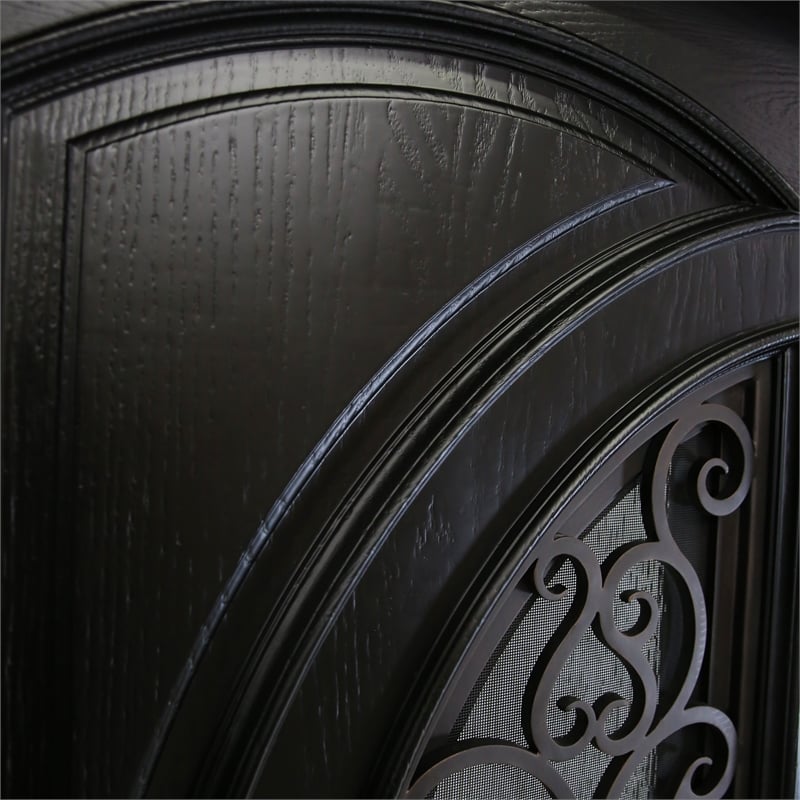 KaMic Polyurethane Swing Exterior Door with Right-Hand Double Inward in Espresso