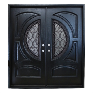 KaMic Polyurethane Swing Exterior Door with Right-Hand Double Inward in Espresso