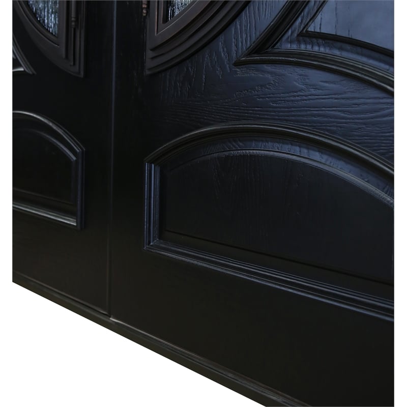 KaMic Polyurethane Swing Exterior Door with Left-Hand Double Inward in Espresso