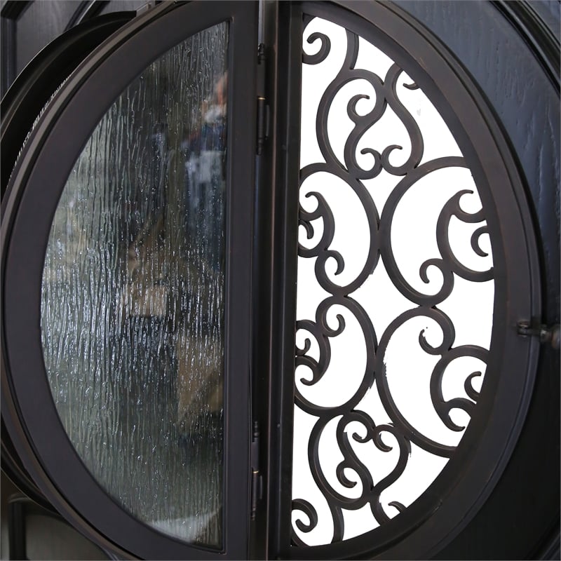 KaMic Polyurethane Swing Exterior Door with Left-Hand Double Inward in Espresso