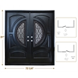 KaMic Polyurethane Swing Exterior Door with Left-Hand Double Inward in Espresso