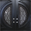 KaMic Polyurethane Swing Exterior Door with Left-Hand Double Inward in Espresso