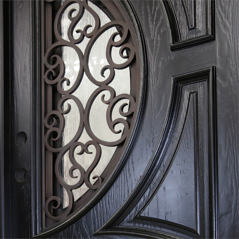 KaMic Polyurethane Swing Exterior Door with Left-Hand Double Inward in Espresso