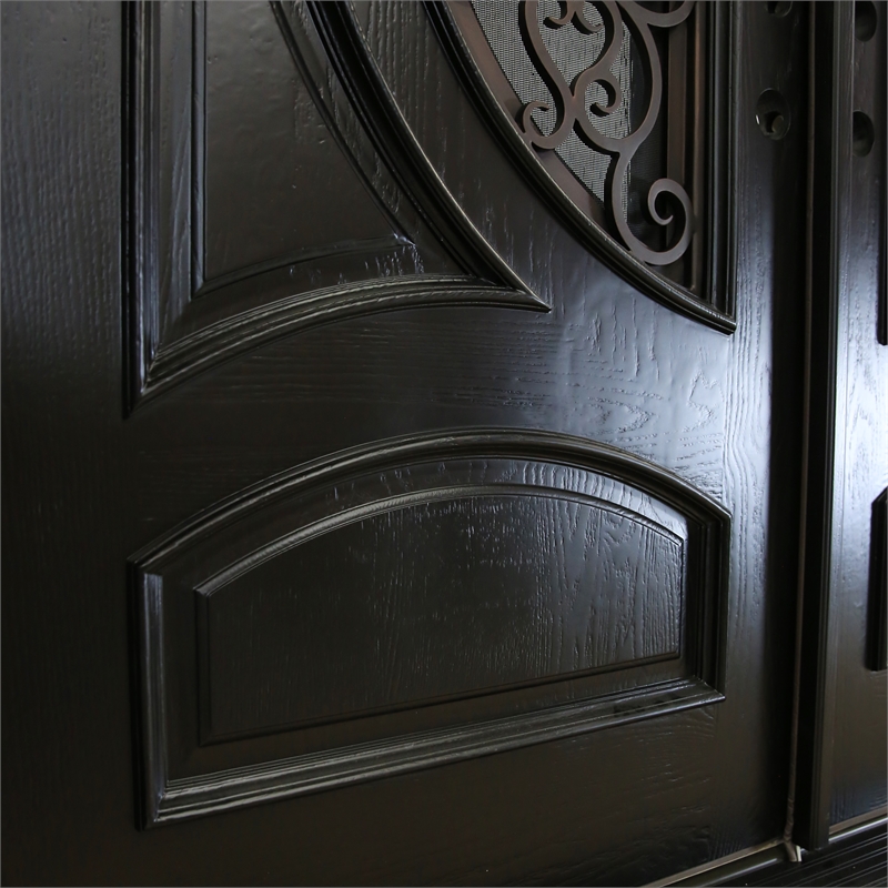 KaMic Polyurethane Swing Exterior Door with Left-Hand Double Inward in Espresso