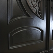 KaMic Polyurethane Swing Exterior Door with Left-Hand Double Inward in Espresso