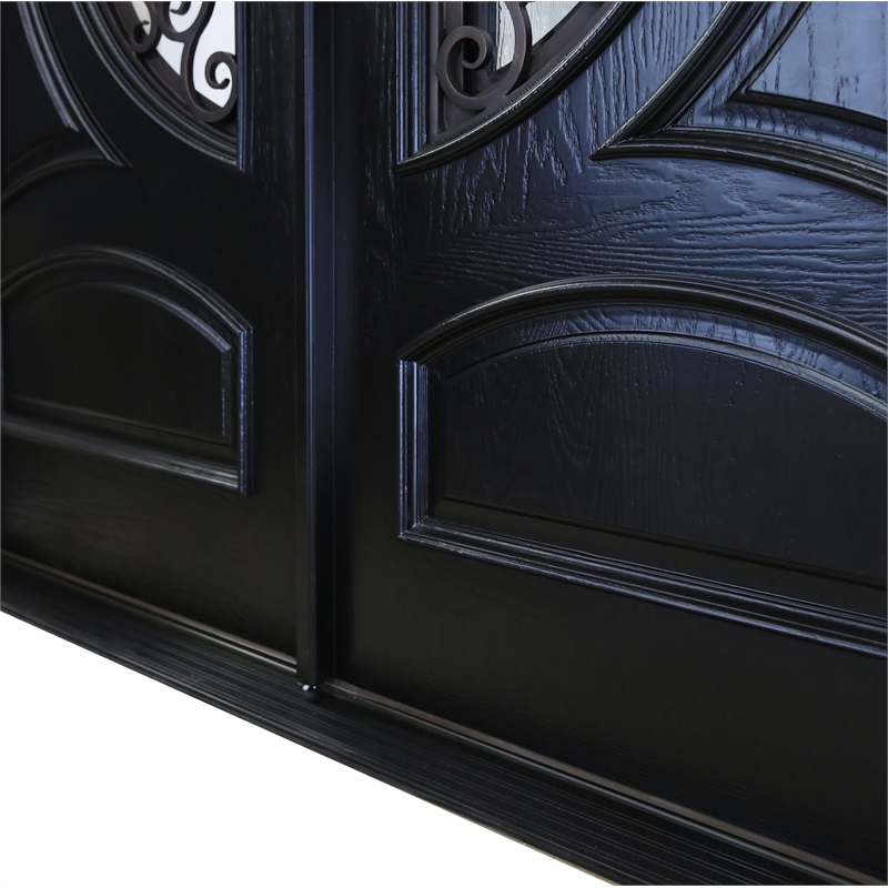 KaMic Polyurethane Swing Exterior Door with Left-Hand Double Inward in Espresso