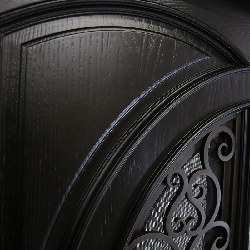 KaMic Polyurethane Swing Exterior Door with Left-Hand Double Inward in Espresso