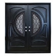 KaMic Polyurethane Swing Exterior Door with Left-Hand Double Inward in Espresso