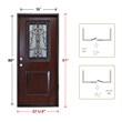 KaMic Polyurethane Swing Door with Right-Hand Single Inward in Dark Walnut
