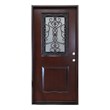 KaMic Polyurethane Swing Door with Left-Hand Single Inward in Dark Walnut