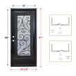 KaMic Polyurethane Swing Door with Right-Hand Single Inward in Espresso