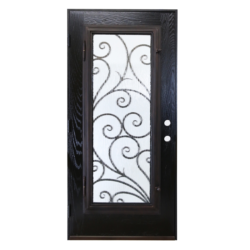 KaMic Polyurethane Swing Door with Right-Hand Single Inward in Espresso