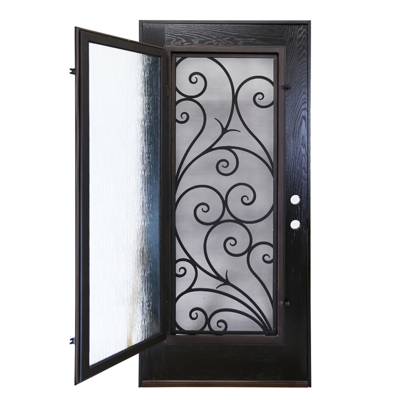 KaMic Polyurethane Swing Door with Right-Hand Single Inward in Espresso