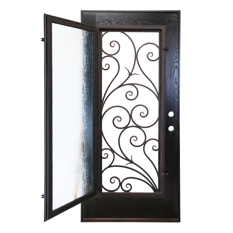 KaMic Polyurethane Swing Door with Right-Hand Single Inward in Espresso
