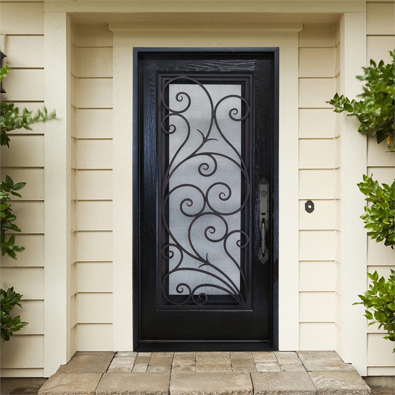 KaMic Polyurethane Swing Door with Left-Hand Single Inward in Espresso
