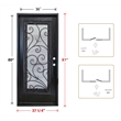 KaMic Polyurethane Swing Door with Left-Hand Single Inward in Espresso