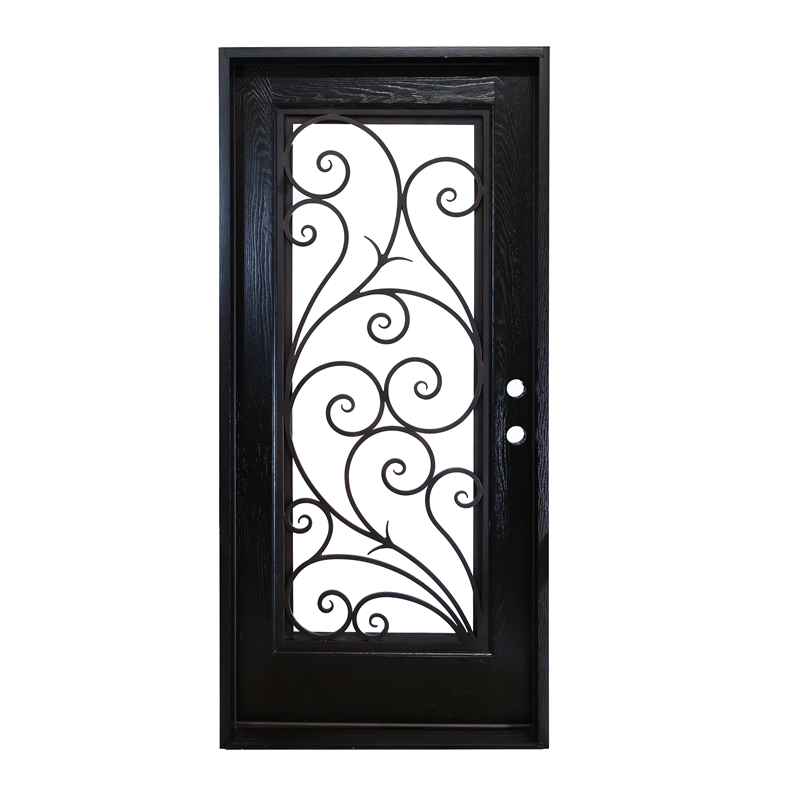 KaMic Polyurethane Swing Door with Left-Hand Single Inward in Espresso