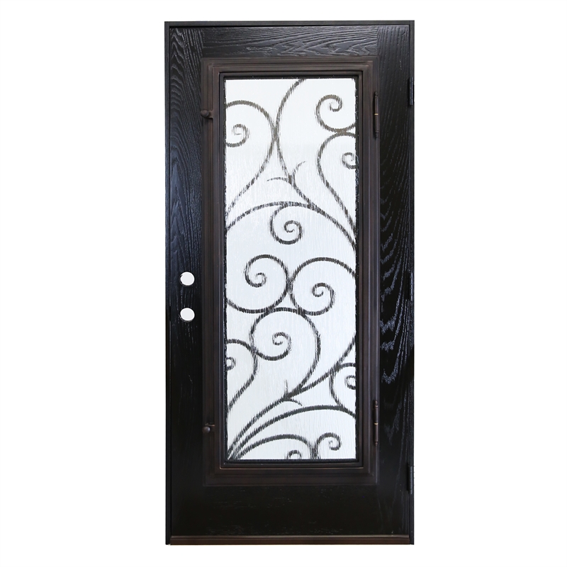 KaMic Polyurethane Swing Door with Left-Hand Single Inward in Espresso
