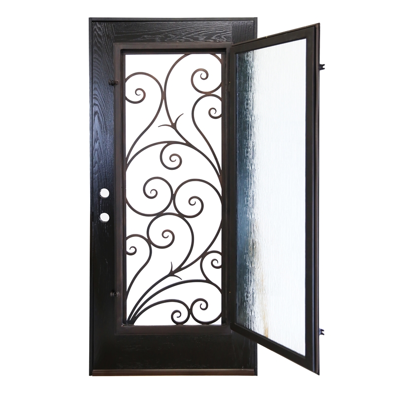 KaMic Polyurethane Swing Door with Left-Hand Single Inward in Espresso