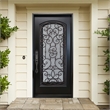 KaMic Polyurethane Swing Exterior Door with Right-Hand Single Inward in Espresso