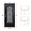 KaMic Polyurethane Swing Exterior Door with Right-Hand Single Inward in Espresso