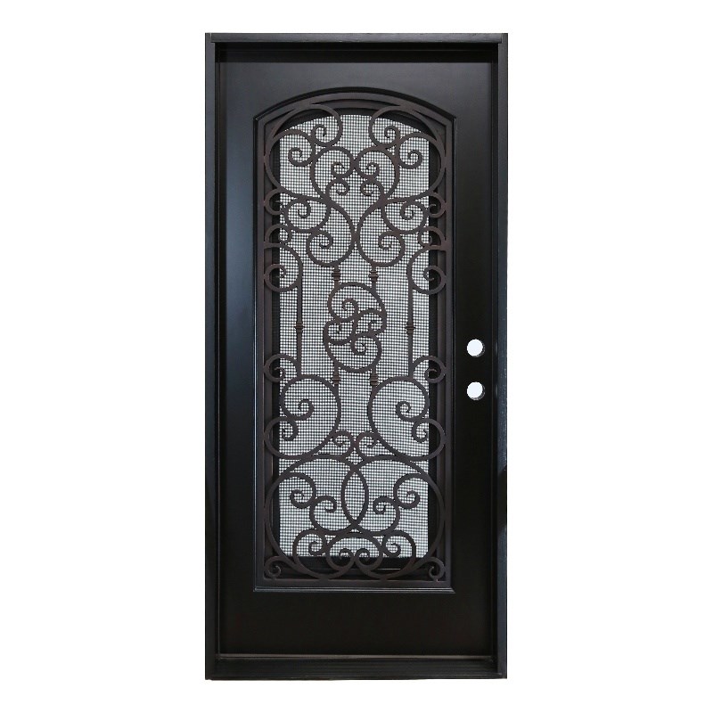 KaMic Polyurethane Swing Exterior Door with Left-Hand Single Inward in Espresso