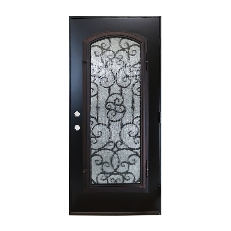 KaMic Polyurethane Swing Exterior Door with Left-Hand Single Inward in Espresso