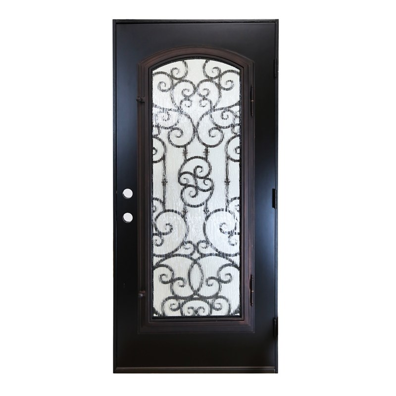 KaMic Polyurethane Swing Exterior Door with Left-Hand Single Inward in Espresso
